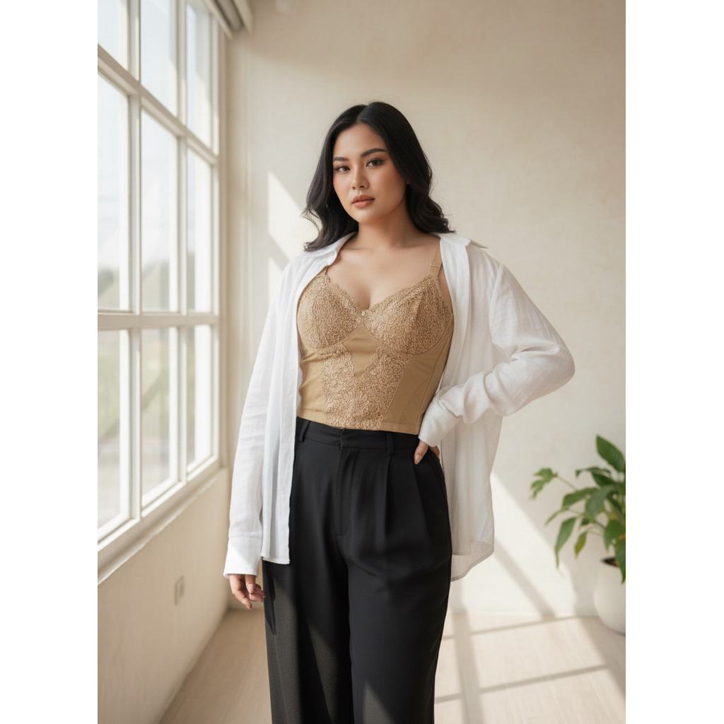 KORSET TULANG BODY CROP PREMIUM TEBAL PRELOVED