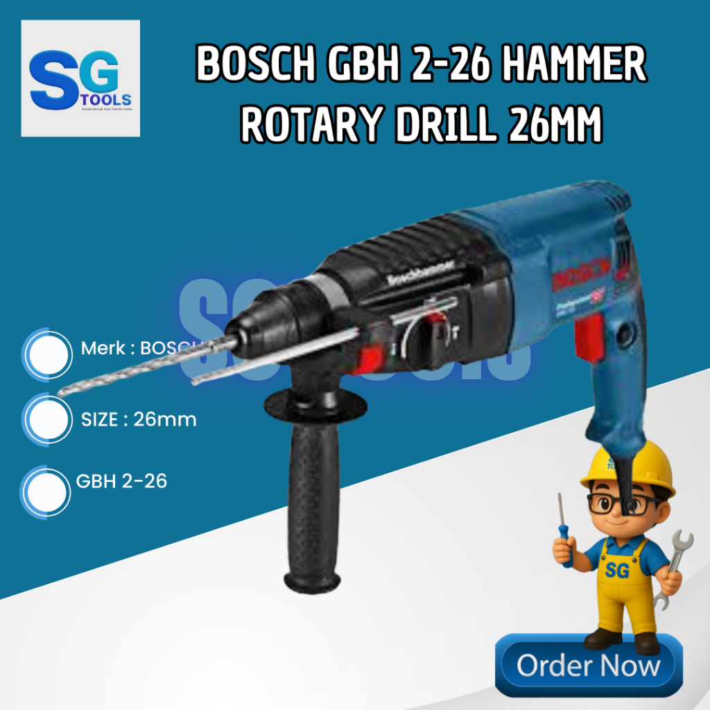 Bosch Mesin Bor Bobok Beton GBH 2-26 DRE - Rotary Hammer - Hammer Drill GBH 2-26 DRE