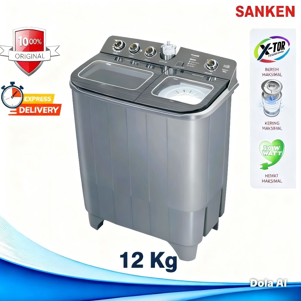 Sanken Mesin Cuci 2 Tabung 12 Kg TW-1288