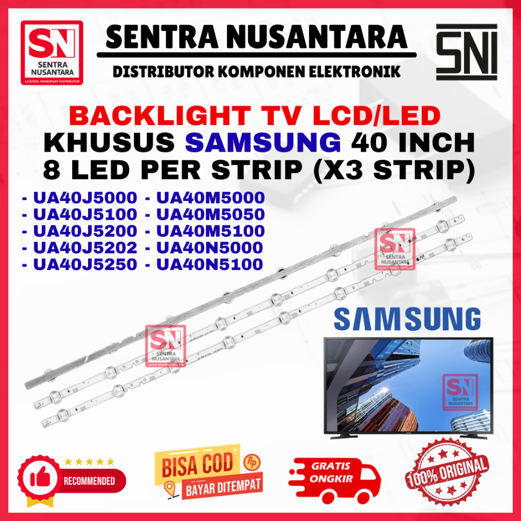 BACKLIGHT TV LED SAMSUNG 40 INCH UA40J5000 UA40J5100 UA40J5200 UA40J5202 UA40J5250 UA40M5000 UA40M50