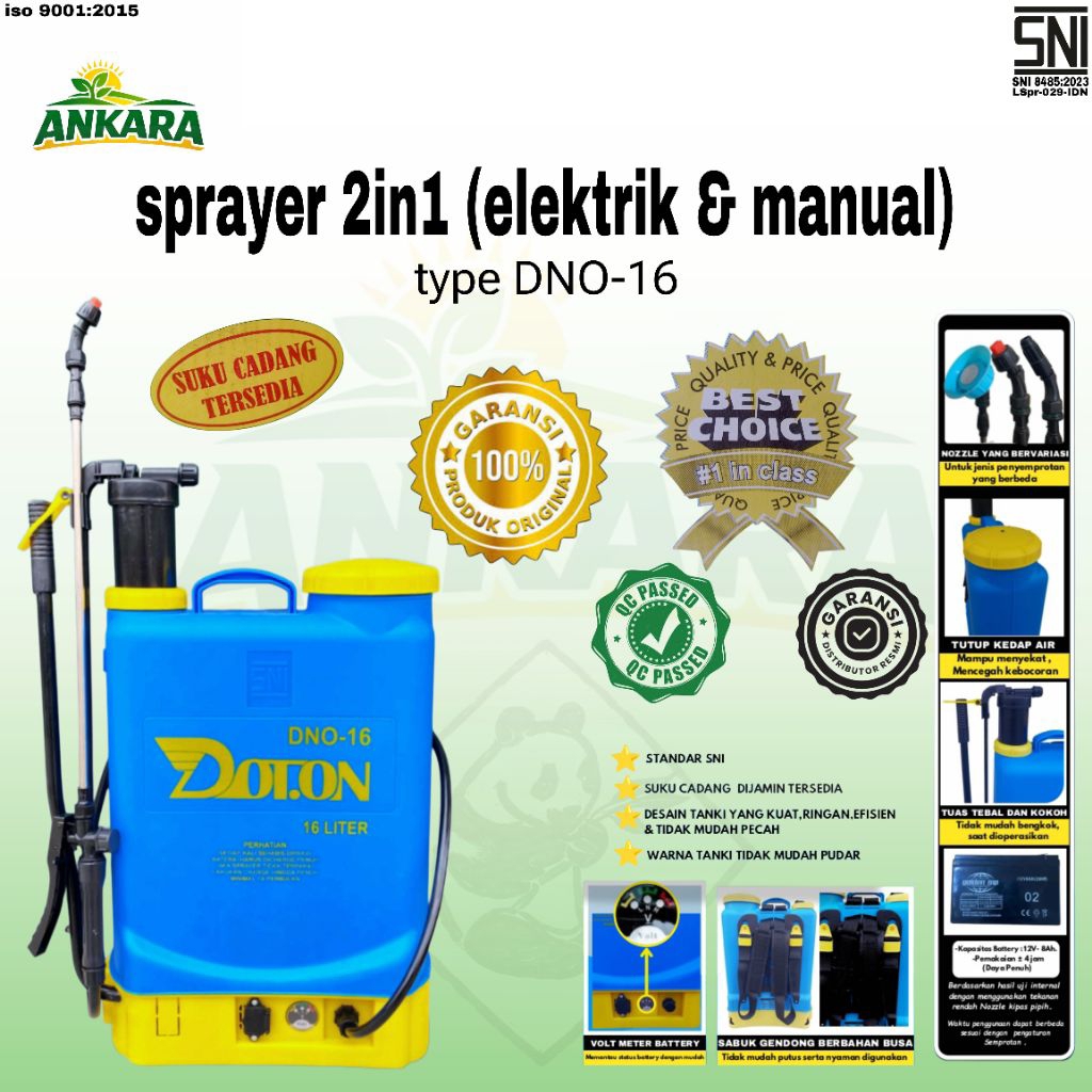 Sprayer tangki semprot tanaman elektrik & manual 2in1 DOT.ON