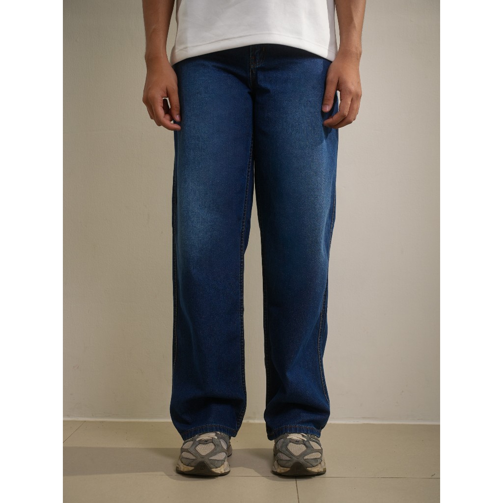 FOREX Celana Jeans Pria Biru Oversized 6005