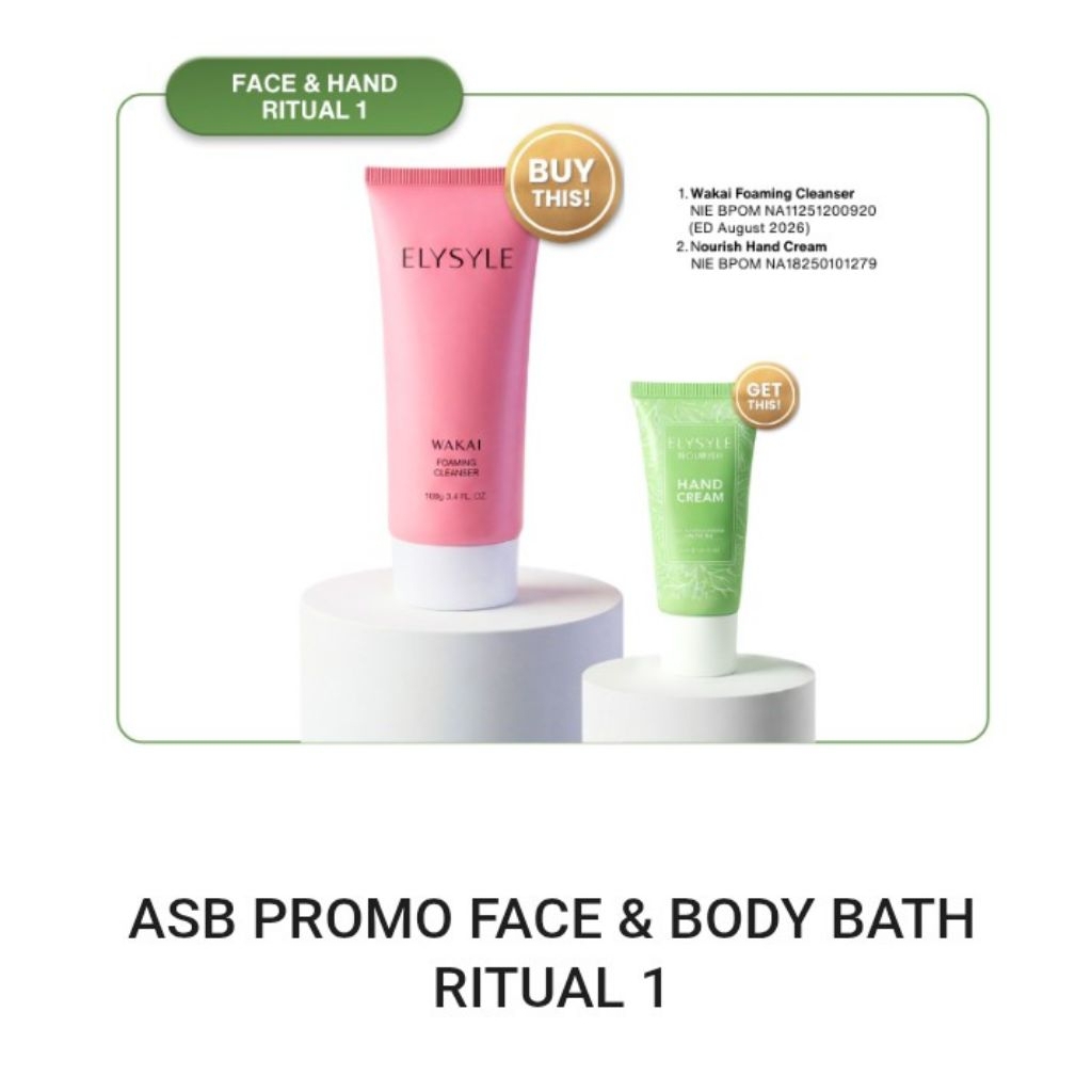 Wakai Cleanser Elysyle gratis hand cream