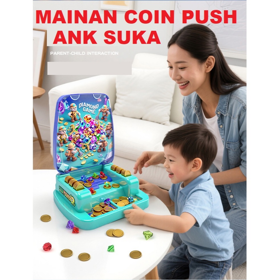 Pusher coin game MAINAN ANAK EDUKASI funnyworld timezone push KOIN MACHINE | MESIN INSERT KOIN MINI 