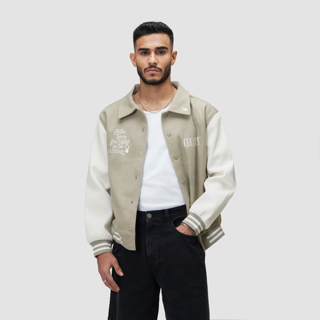 CELCIUS Playboy Pleasure for All Varsity Jacket I31000382C Hijau