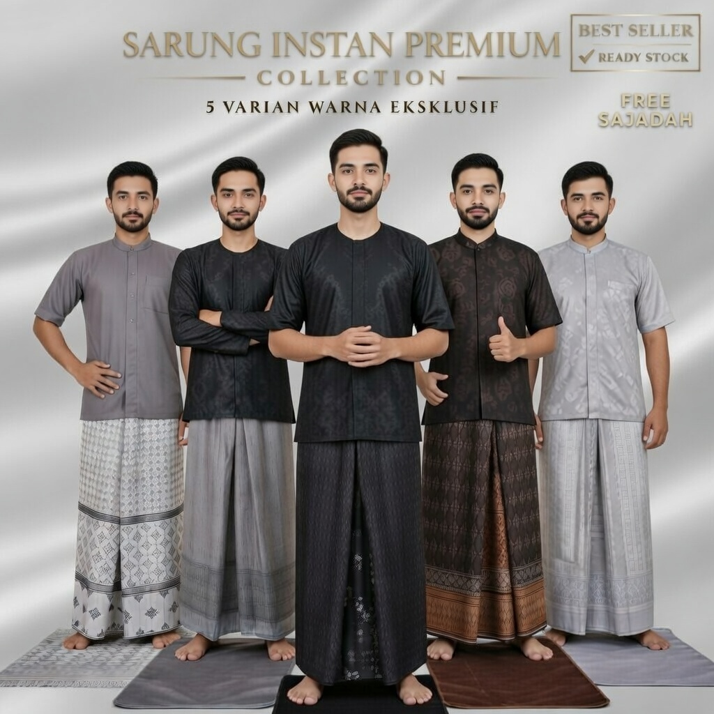 Sarung Instan Pria Dewasa Sarung Rok Karet Pinggang Adem Nyaman Murah