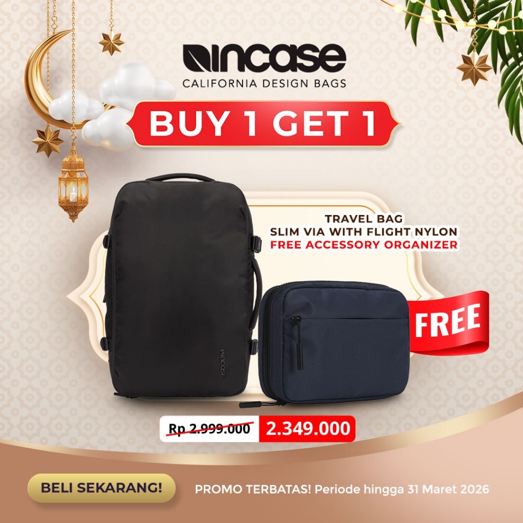 Incase [Buy 1 Get 1] Slim Via Backpack With Flight Nylon For Laptop Up to 15,6" (INTR100531-BLK) - B