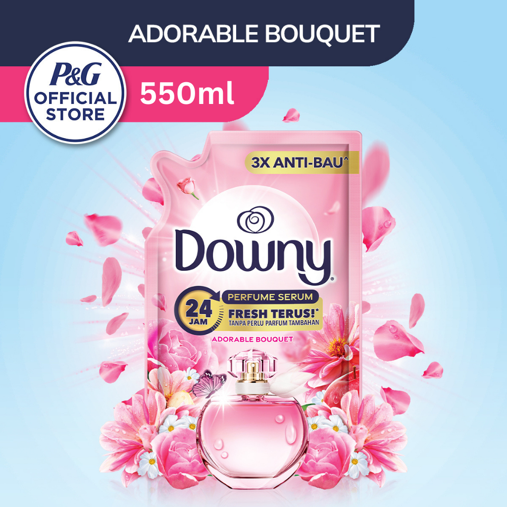Downy Pelembut dan Pewangi Pakaian Konsentrat Premium Parfum Adorable Bouquet 550ml
