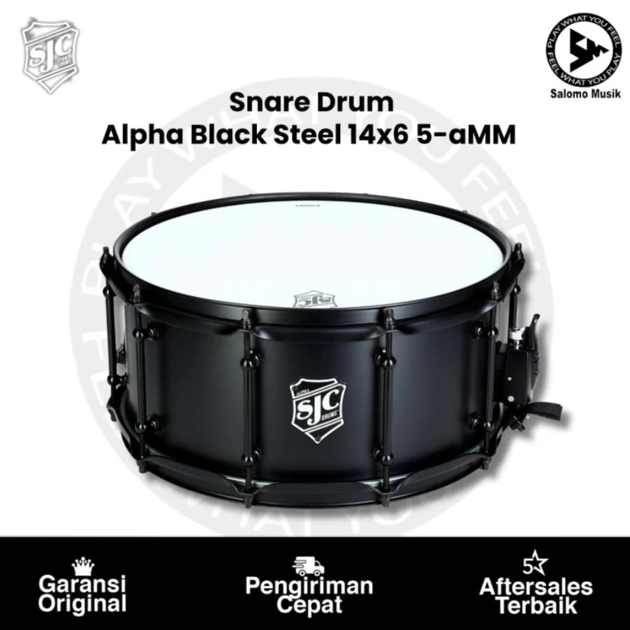 Snare Drum SJC Alpha Black Steel 14x6,5 Original