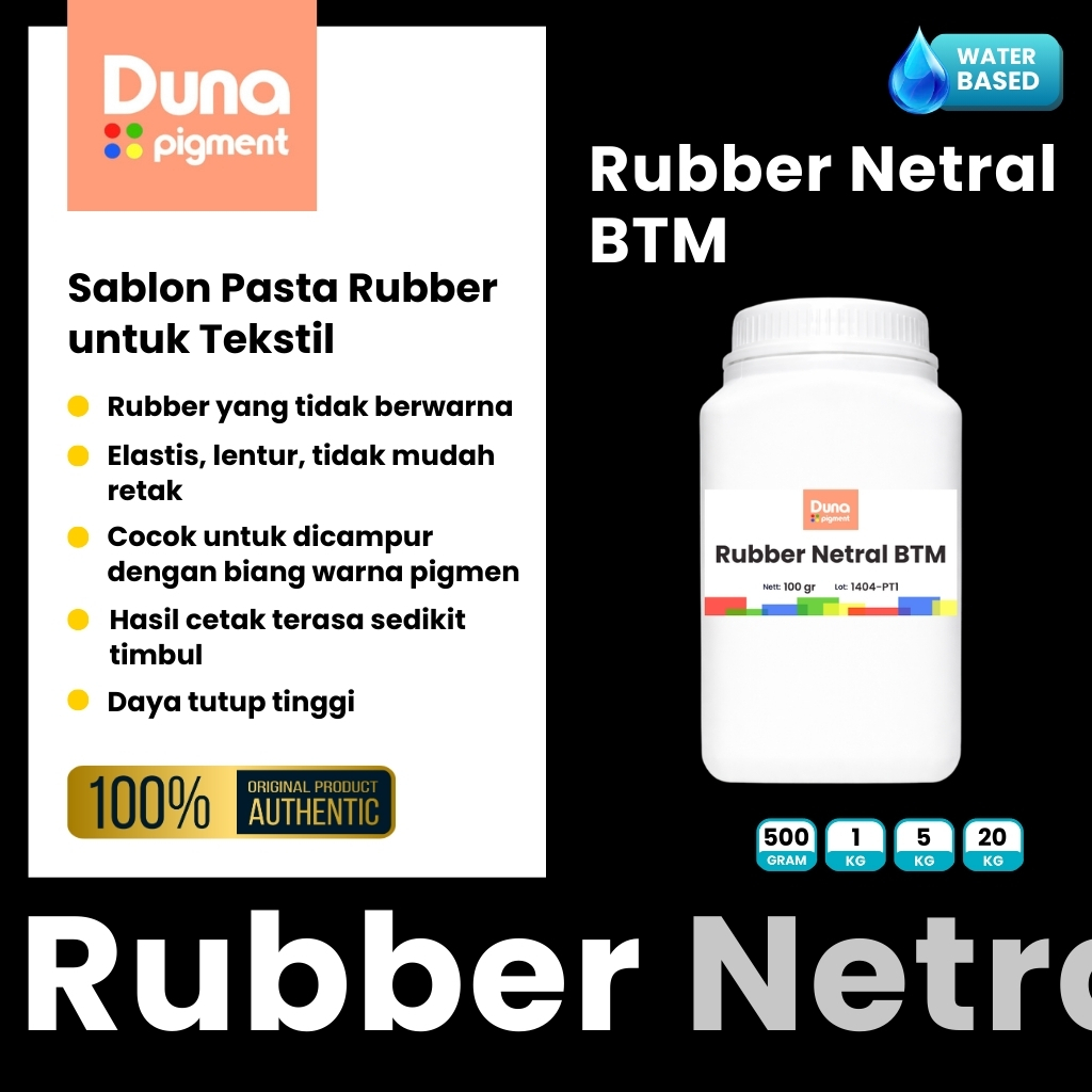 20 kg Pasta Cat Sablon Rubber Netral Tanpa Warna | Duna Pigmen