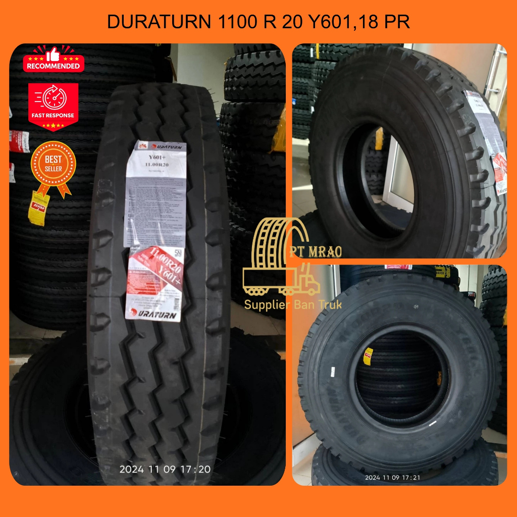 BAN TRUK KAWAT DURATURN 1100 R 20 SET , 18 PR KOMPLIT)