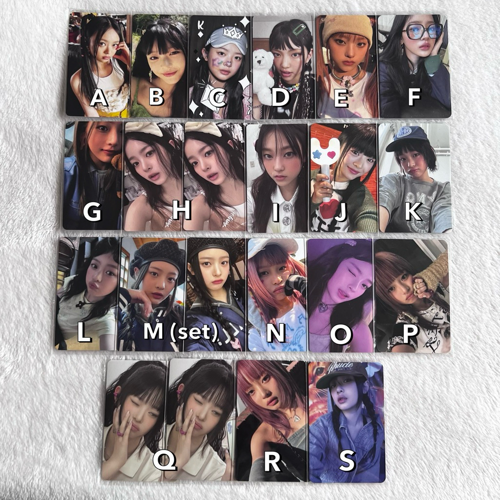 photocard hanni hyein haerin minji newjeans weverse mirror bluebook bucket tuspi omg kupluk membersh