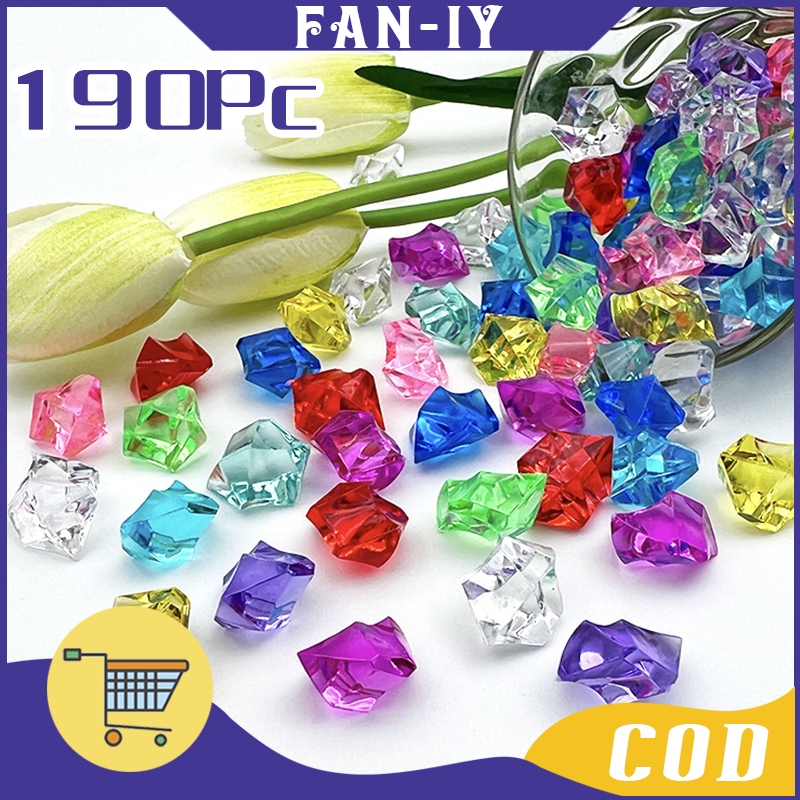 190Pcs Batu Kristal Dekorasi Pot Bunga Batu Kristal Akrilik Batu Kristal Dekorasi Akuarium