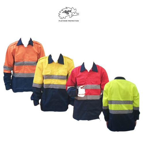 Kemeja Kerja Wearpack Lengan Panjang Japan Drill Kombinasi Warna