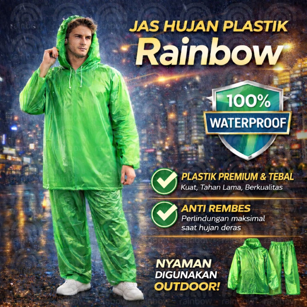 Jas Hujan Plastik Baju + Celana - mantel plastik - jas hujan - jas hujan plastik - rain coat