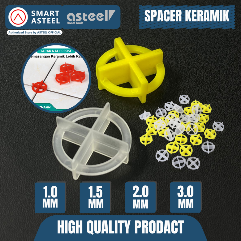 Tile Cross Spacer Alat Pasang Keramik Granit Lantai Jarak Nat 1mm 1,5mm & 2mm 3mm