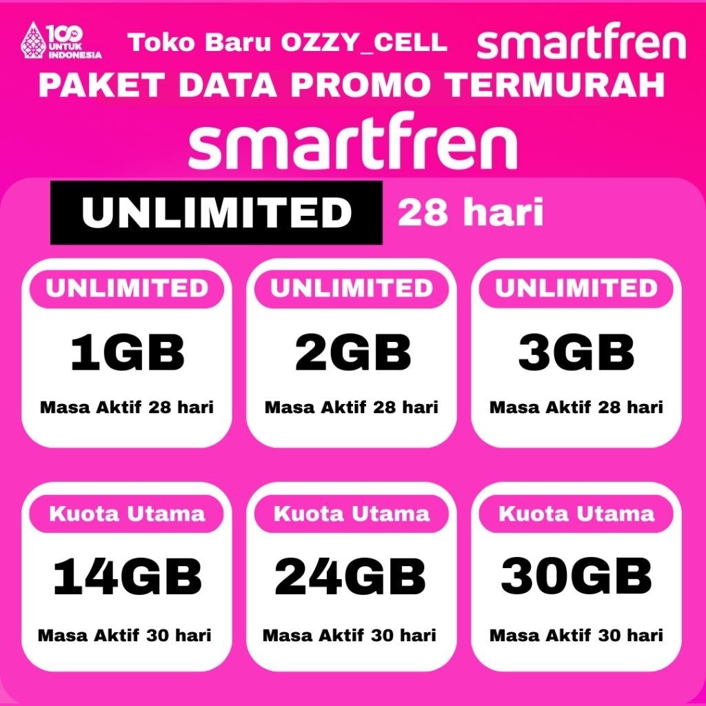 PROMO MURAH ISI ULANG KUOTA INTERNET SMARTFREN UNLIMITED NonStop VOUCHER INJECT