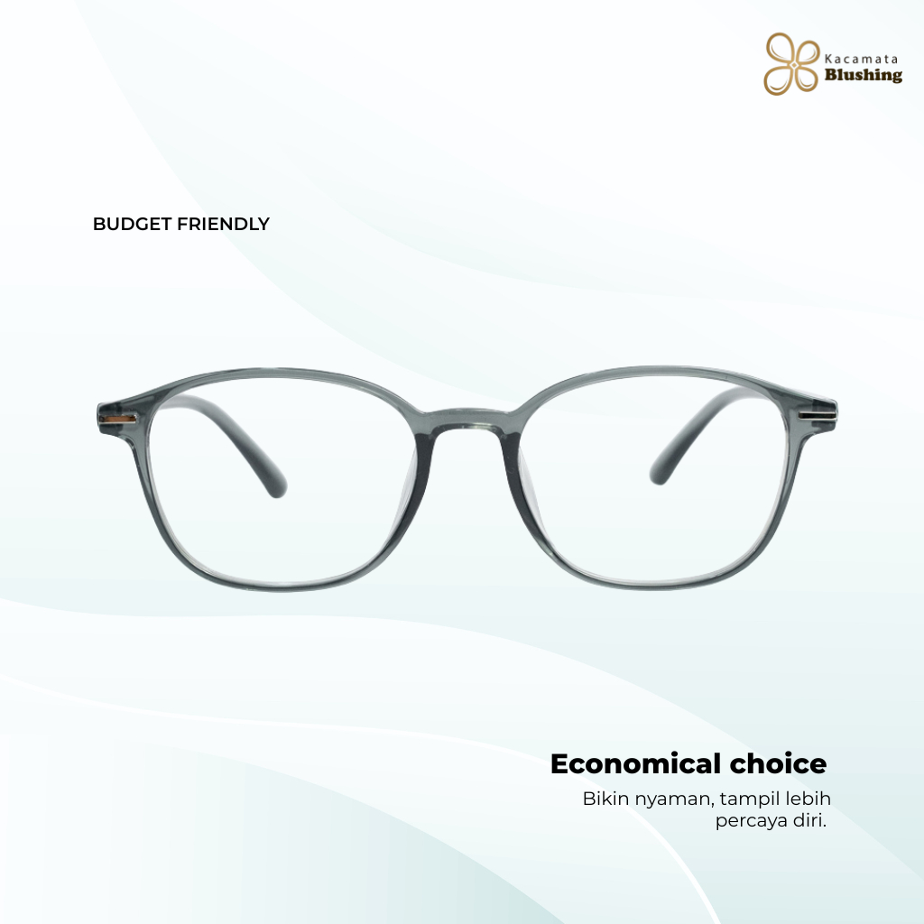 KACAMATA BLUSHING - Frame Kacamata KENYA Dark Grey Wajah Kecil Unisex