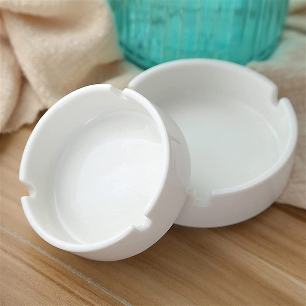 Asbak Keramik Putih Polos - Asbak Keramik Elegan Murah - Mudah dibersihkan