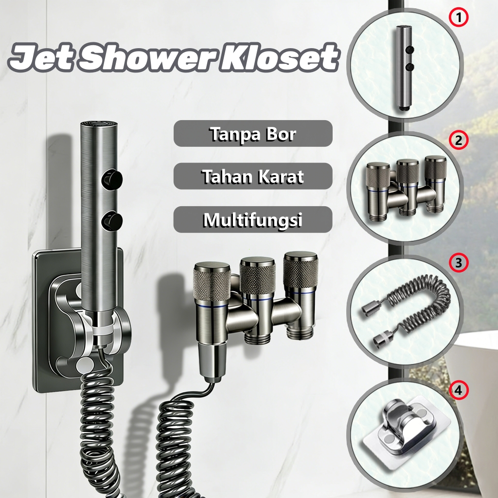 Semprotan Toilet Multifungsi Tembakan Air Kencang Semprotan Anti Karat Kepala Semprotan Air