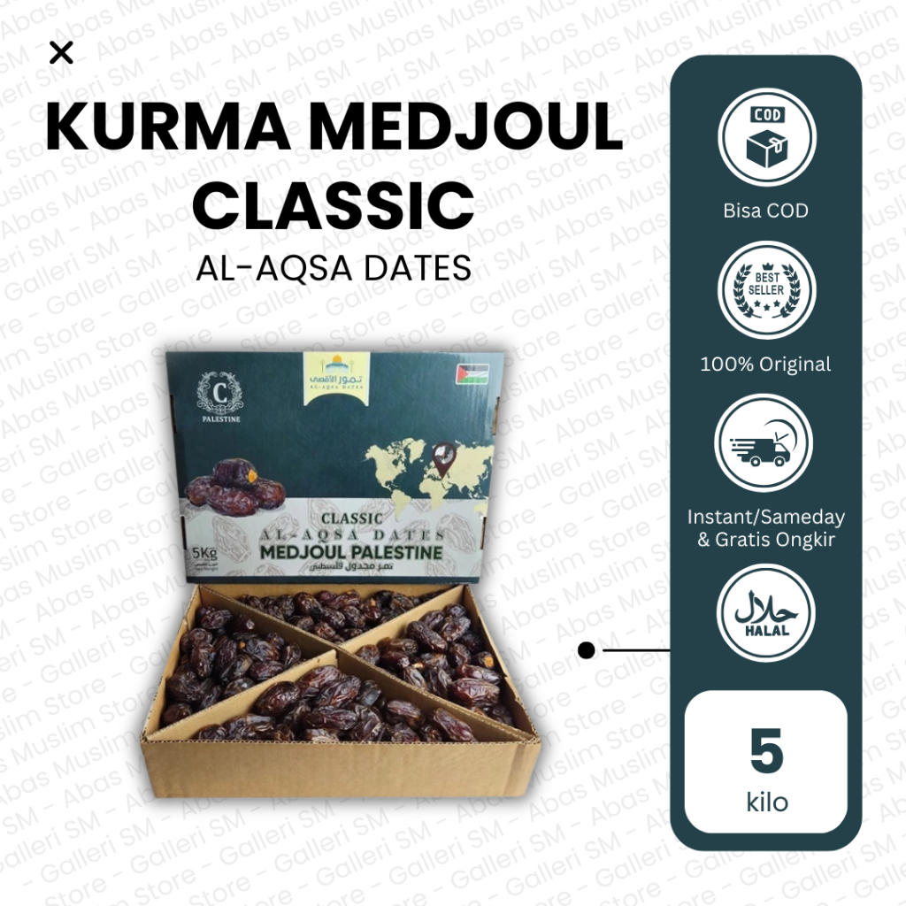 Kurma Medjool Classic Palestina 5 kg Kurma Medjoul Jumbo Al Aqsa Dates Box Asli
