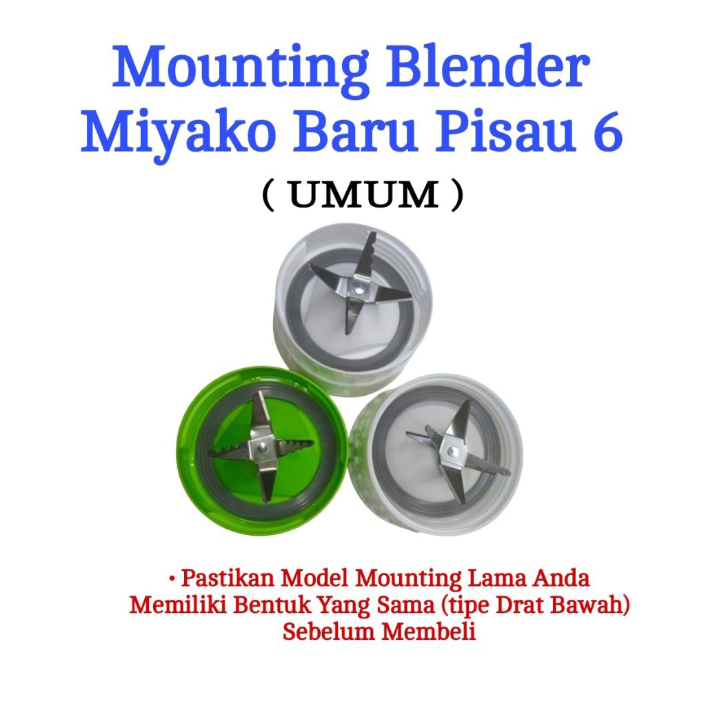 Mounting Miyako Pisau 6 Mata Pisau Blender Tipe BL-101 BL-102 BL-151 BL-152 PF GF