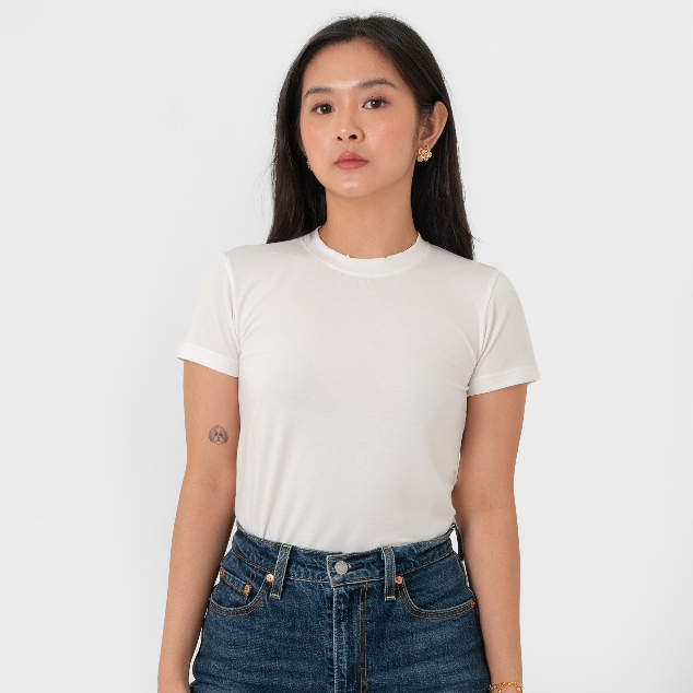 Nice Belle | Mira Top – Kaos Wanita Fitted Basic Tee Simple Polos Casual