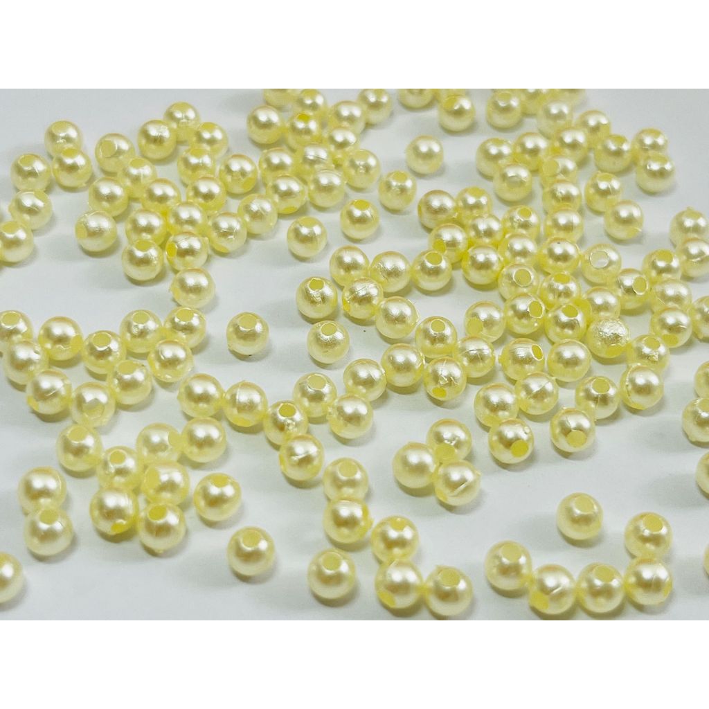 Manik / beads Mutiara putih aksesoris gelang tangan baju diameter 4mm