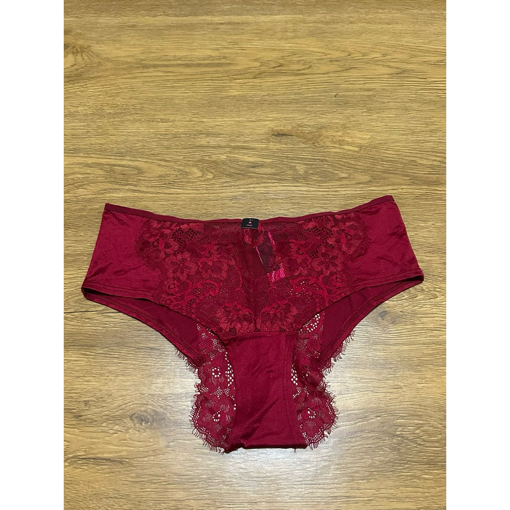 La senza Cheeky  Luminary Red Lacquer Panties LaSenza Sexy Lace Panty Celana Dalam Renda Brukat Mera