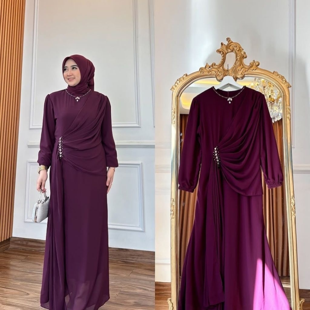 gamis burgundy