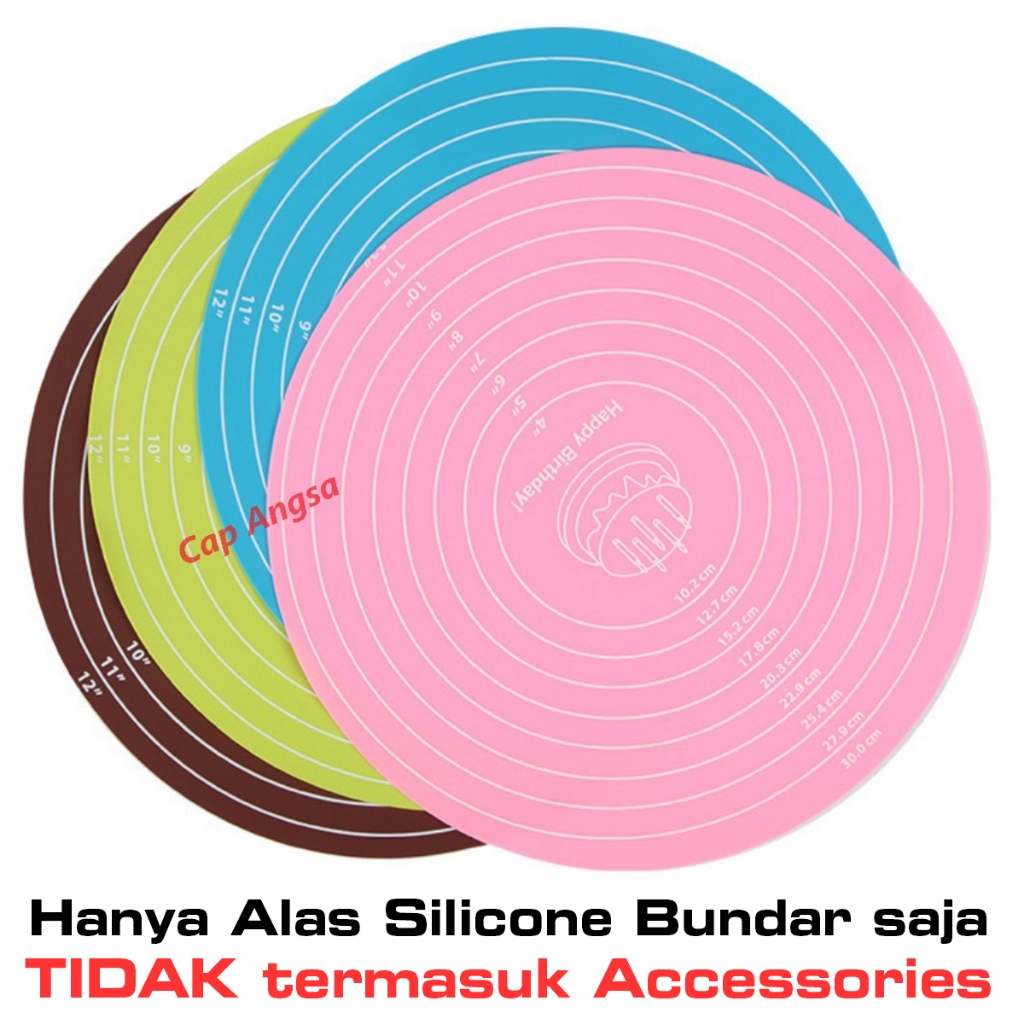 Stok Baru [CAPANGSA] ALAS TATAKAN ADONAN KUE ROUND BUNDAR BULAT SILIKON SILICONE DOUGH MAT PASTRY