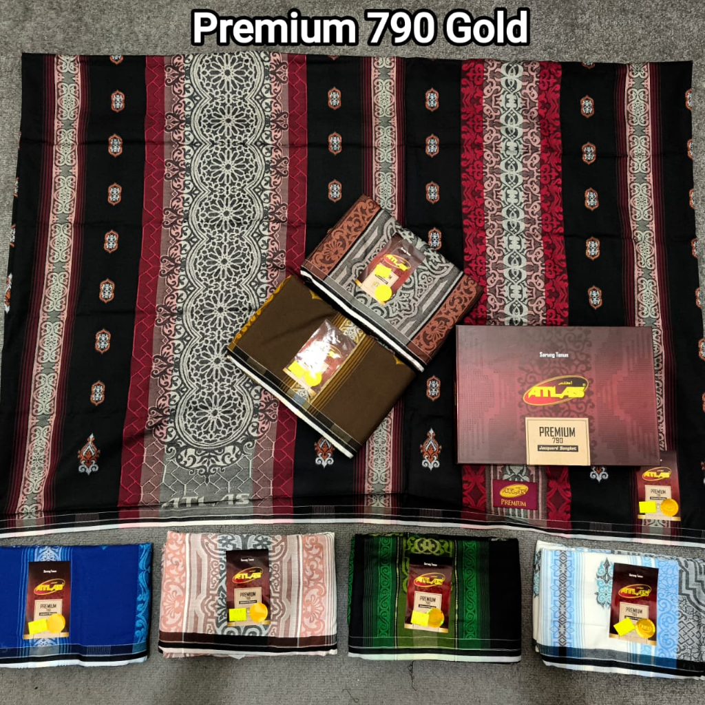 sarung atlas premium Jaquard songket 790 gold
