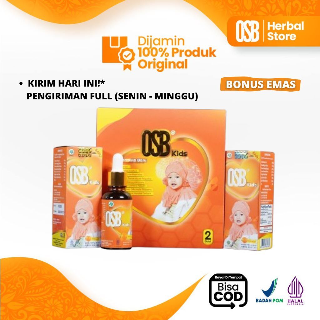 OSB Kids Vitamin Otak Anak, Paket Agen Order 10 Paket OSB Kids Sirup, Madu 100% Original