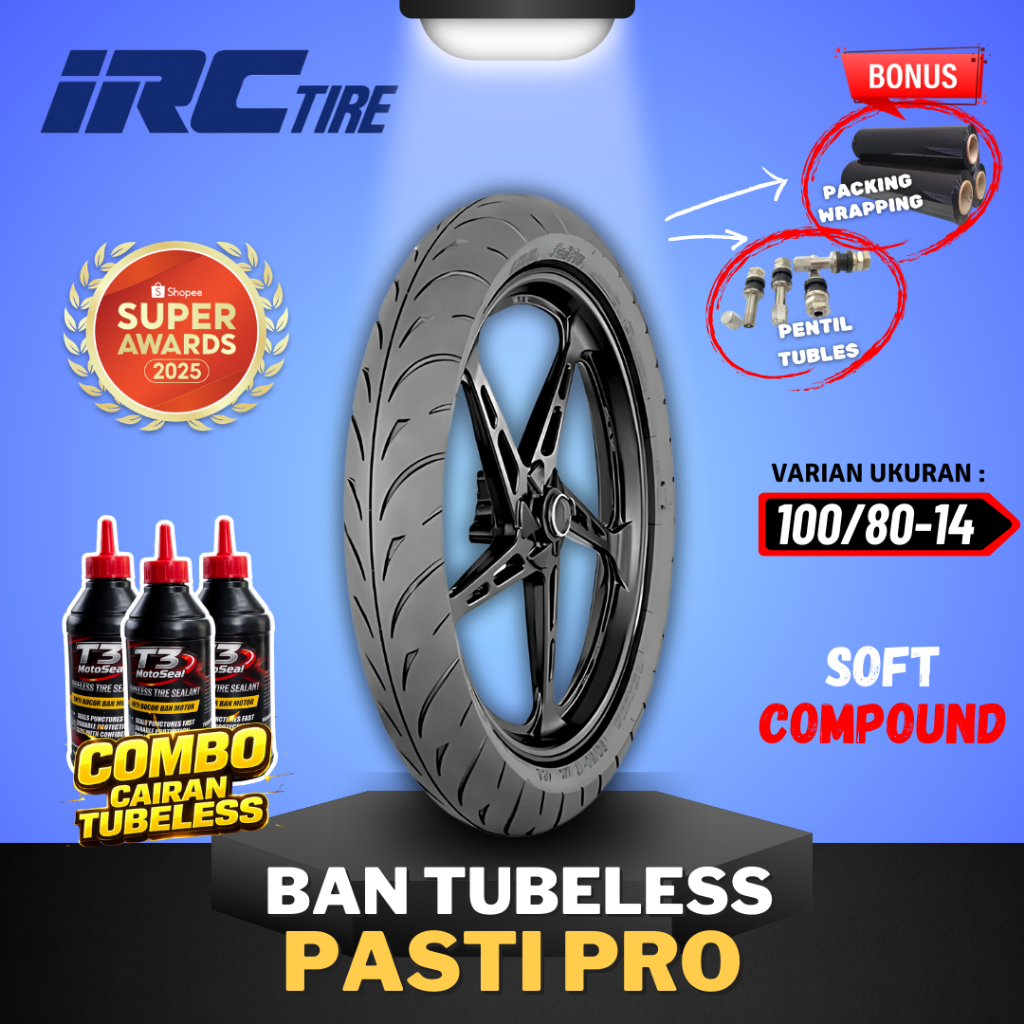 [READY COD] BAN IRC SOFT COMPOUND FASTI PRO ( 100/80-14 ) BAN RACING IRC PASTI PRO TUBLES RIGN 14 / 