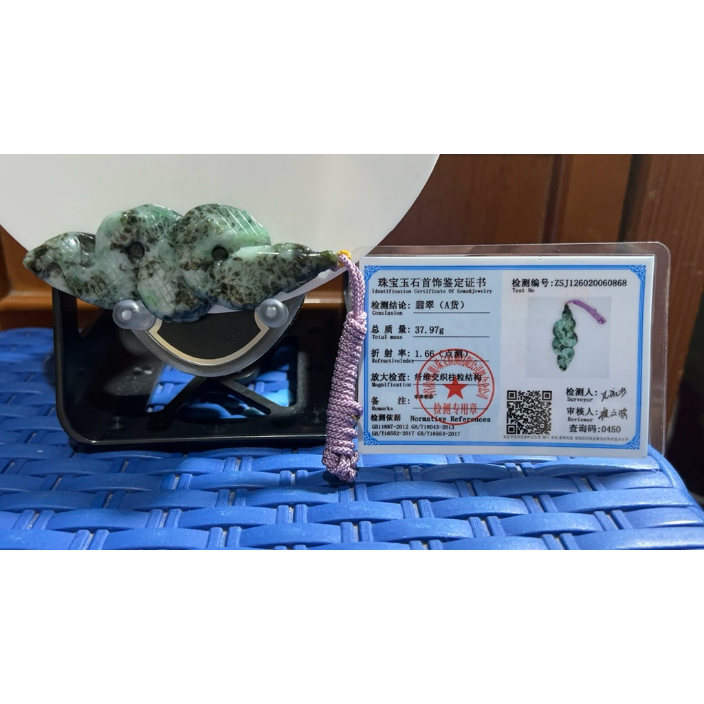 Liontin Giok Burma Snake Type A Bersertifikat 100% Asli Giok