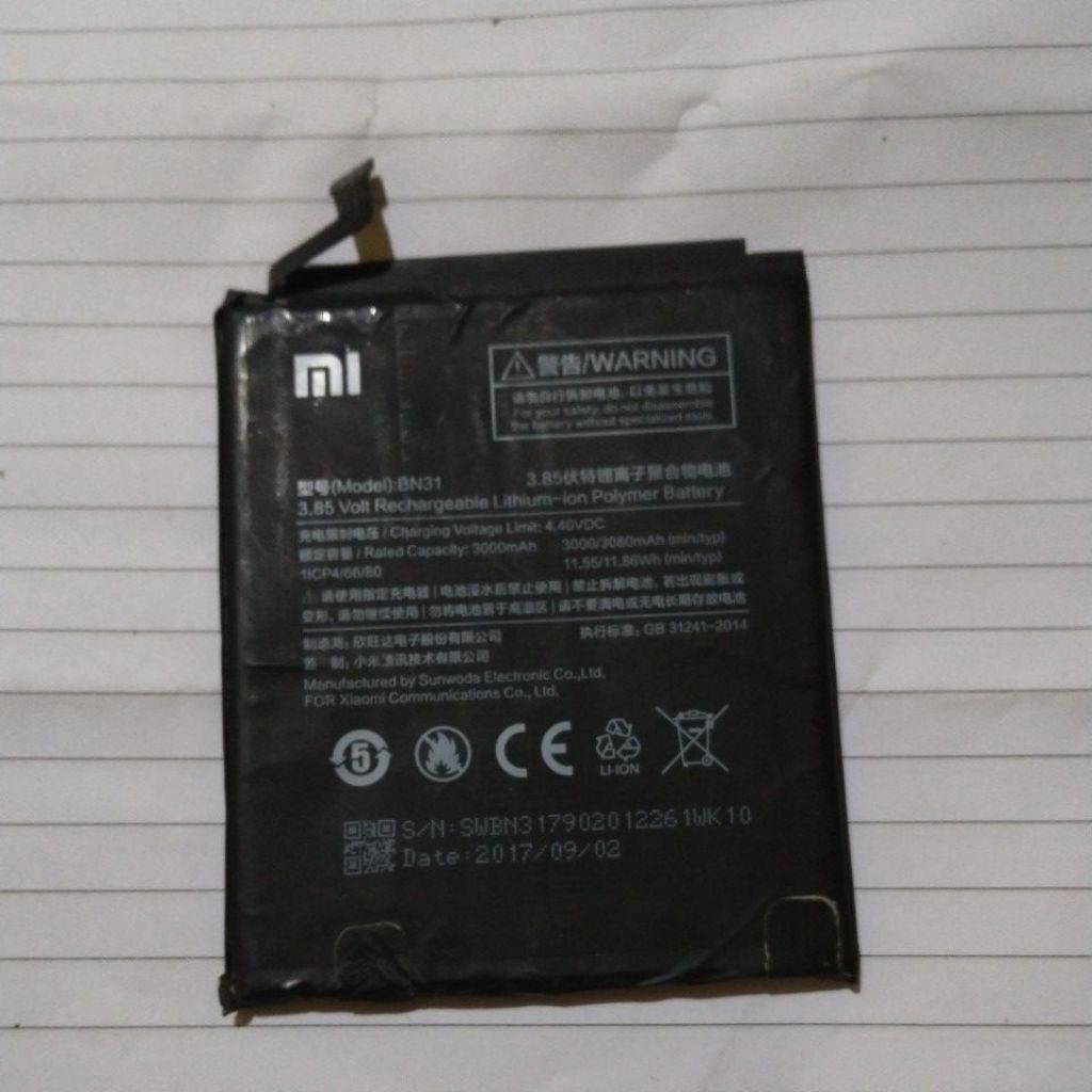 baterai original copotan redmi note 5A tested