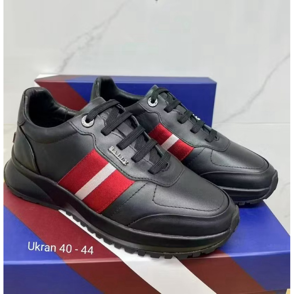 Sepatu premium kulit sneakers pria bally