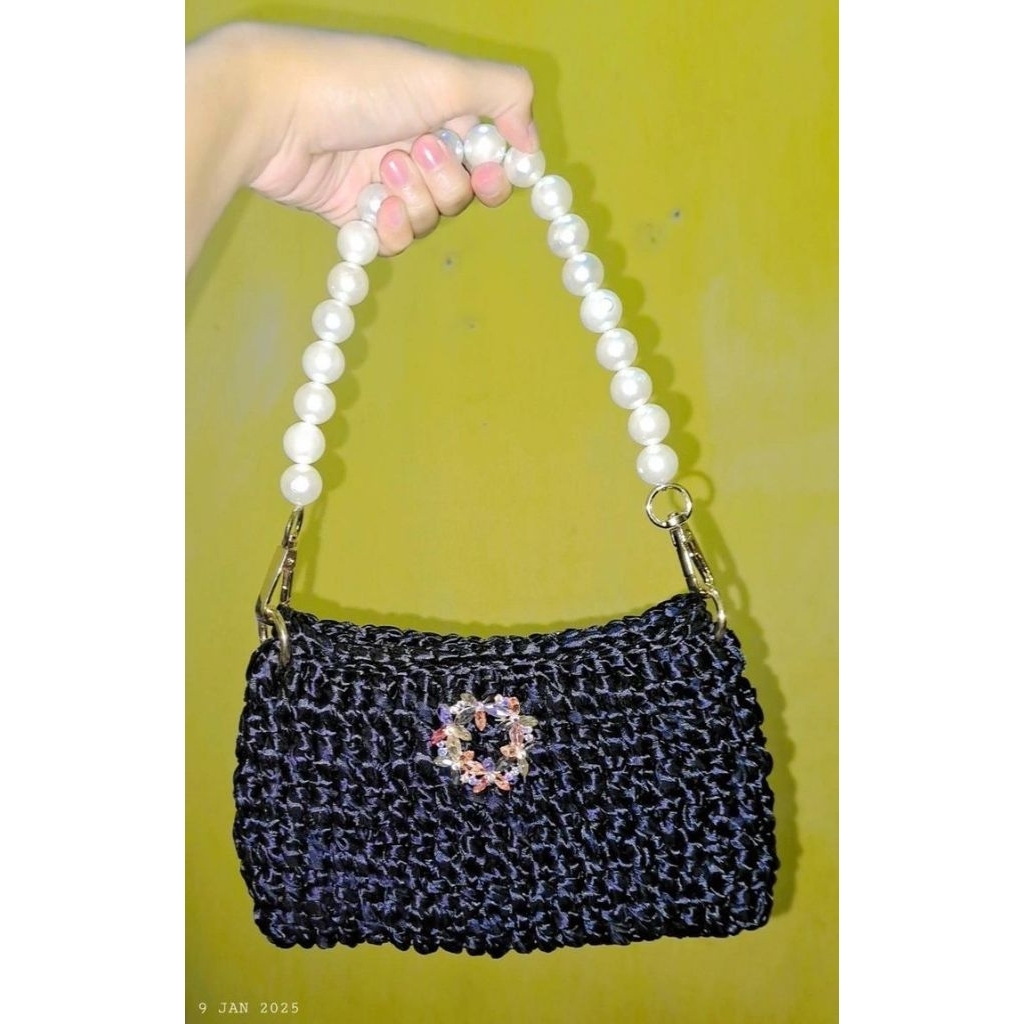 tas pesta rajut satin| tas rajut | tas pesta| tas satin