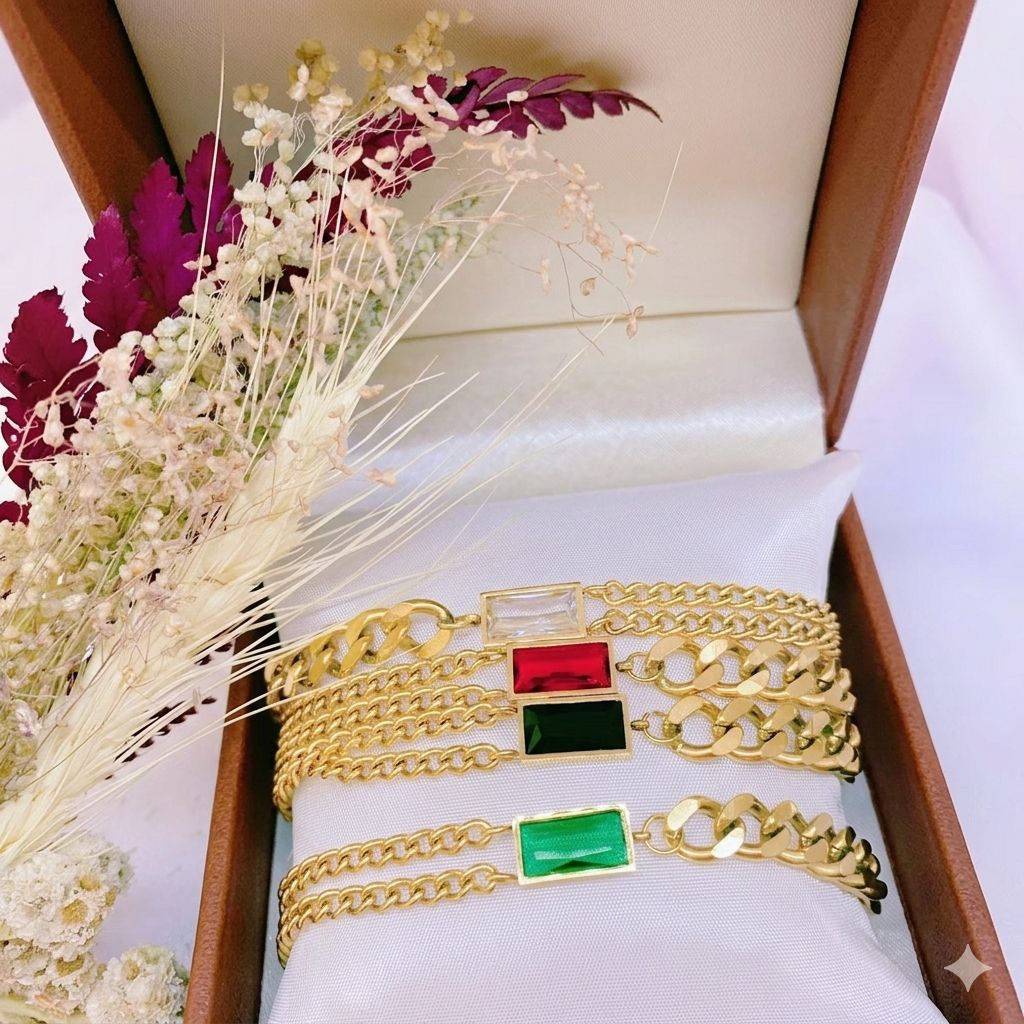 Gelang tangan fashion dewasa rantai titanium Plat Gold/Silver