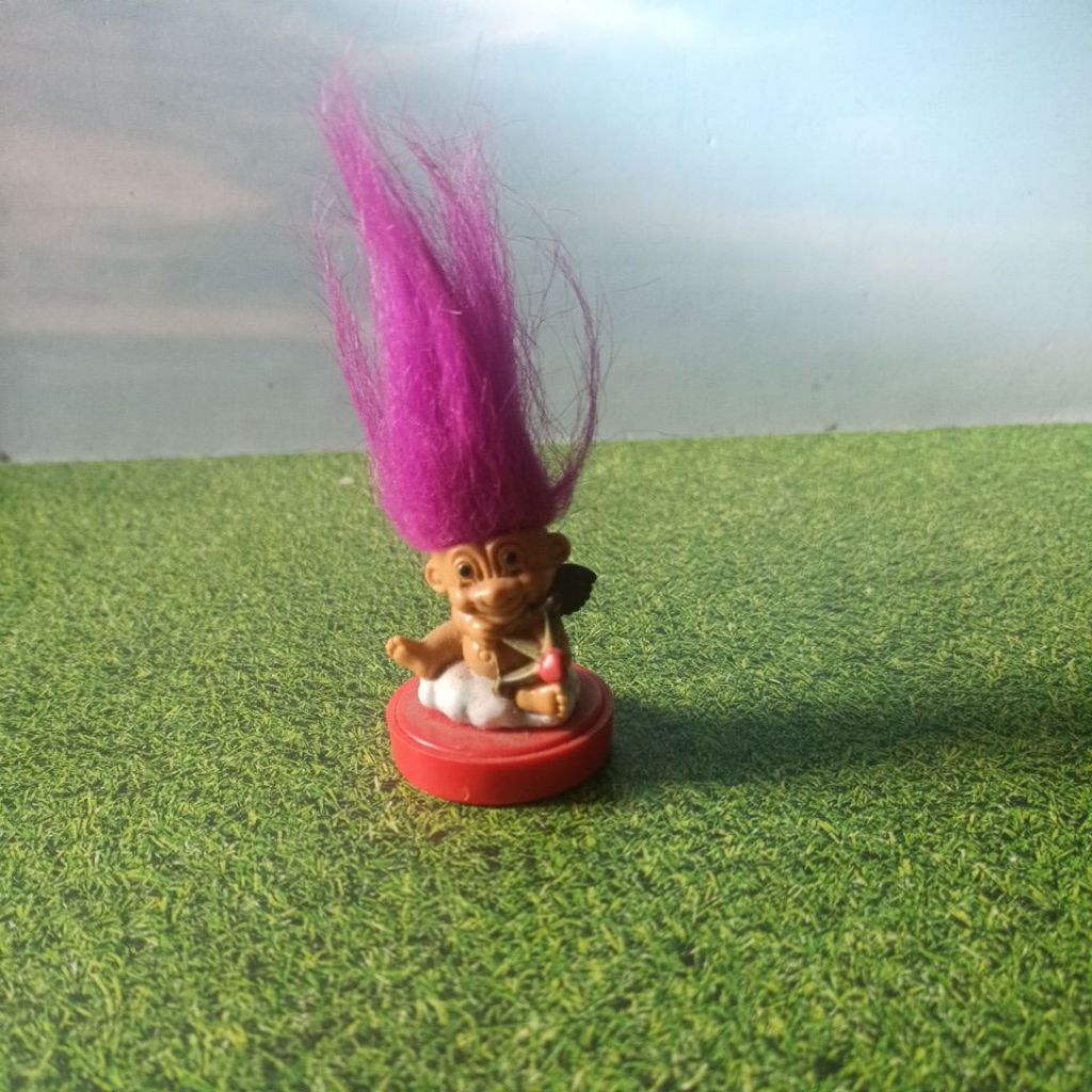 Vintage Troll Doll Russ Red Hair I Love You Stamp Trolls figur