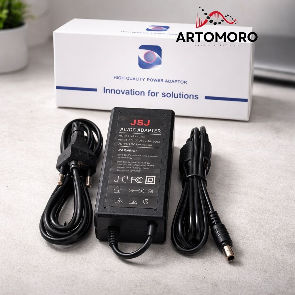 ARTOMORO Adaptor DC 12V 5A Adaptor Pompa DC 12V 6.5 Ampere