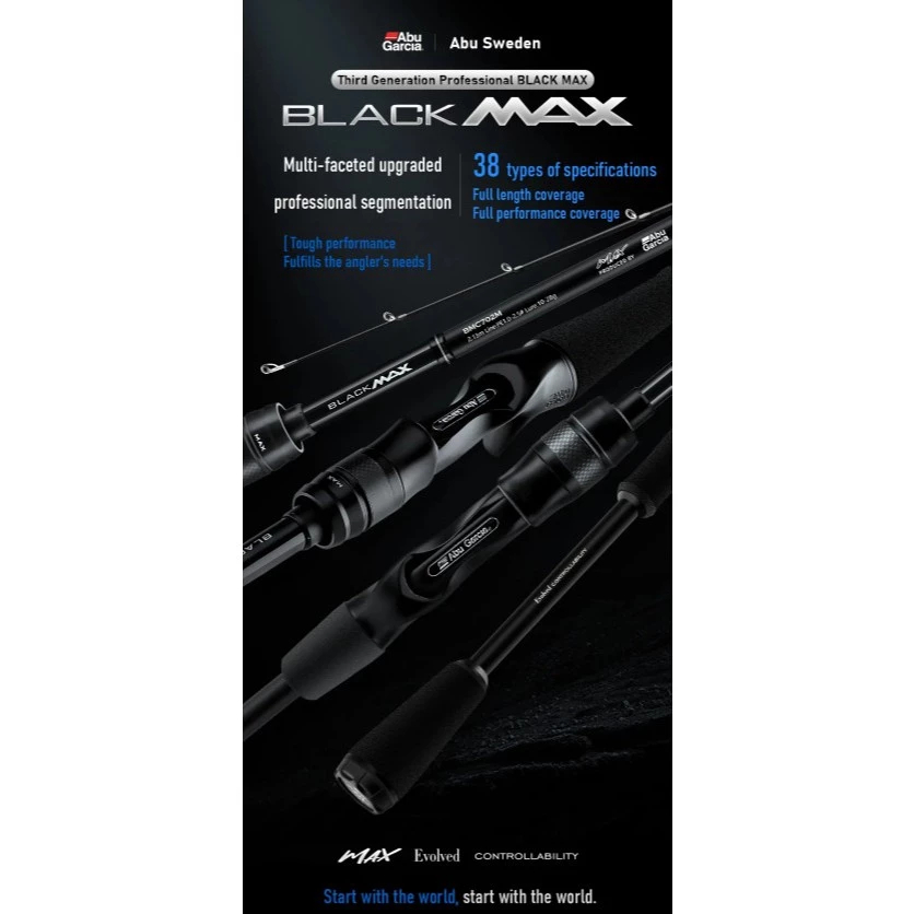 [ RESTOCK TIDAK PO ] [ ORIGINAL ] Joran Casting Abu Garcia Black Max 2023, Joran Full Black, Rod Ful