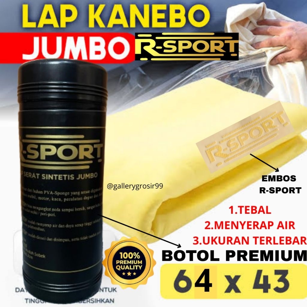 R-SPORT LAP KANEBO SUPER JUMBO XXL 64X43CM TEBAL PREMIUM QUALITY