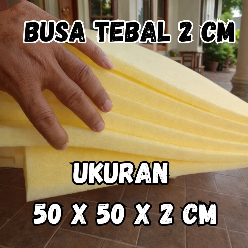 Busa Lembaran 2cm Busa Kuning Ukuran 50x50x2cm