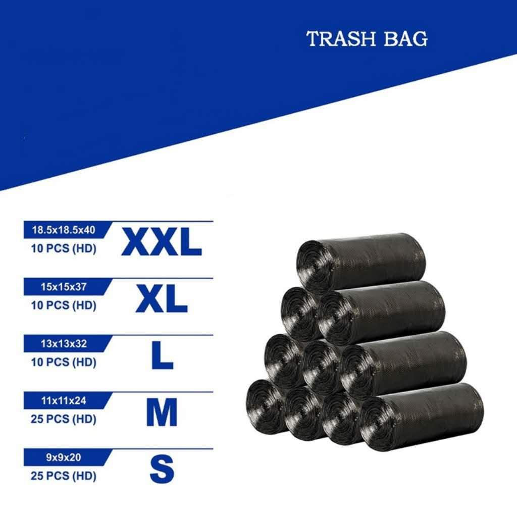HTF Thicken Trash Bag Biodegradable Trash bag Garbage bag Black Available in Multiple Size
