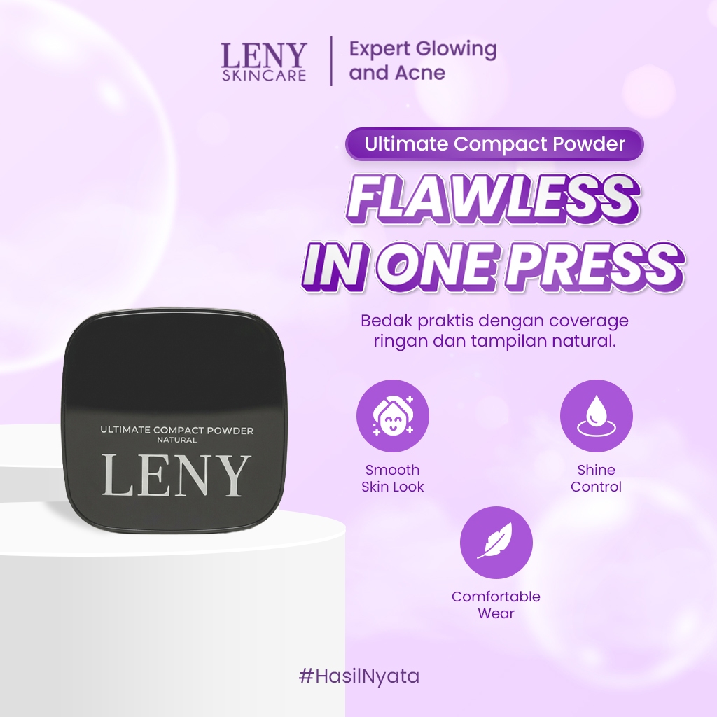 LENY SKINCARE Ultimate Compact Powder 14gr Bedak Padat Natural Shade