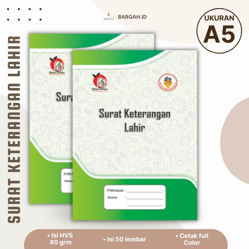 SURAT KETERANGAN LAHIR – UKURAN A5 | FULL COLOR | ISI 50 LEMBAR