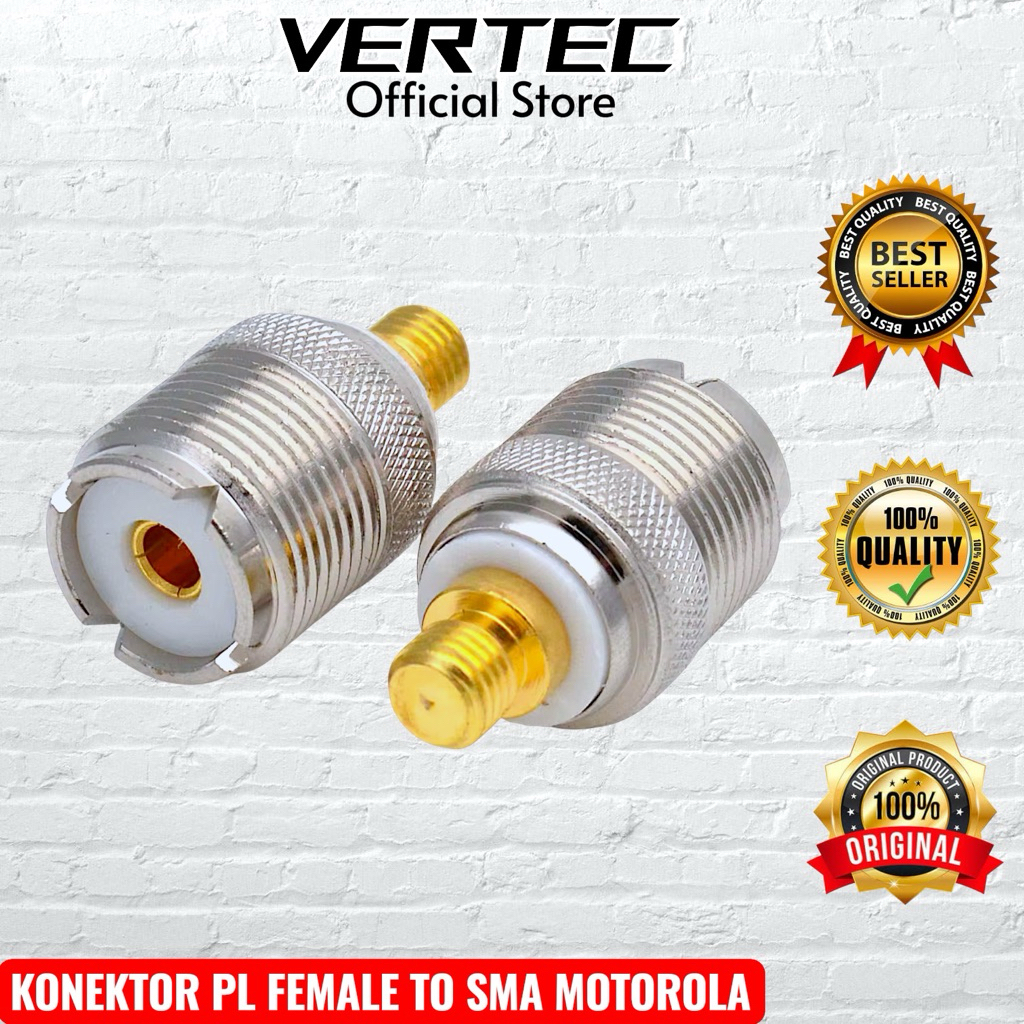 Konektor SMA Motorola To UHF PL Female Adapter PL Female To SMA Motorola untuk sambungan HT ke anten