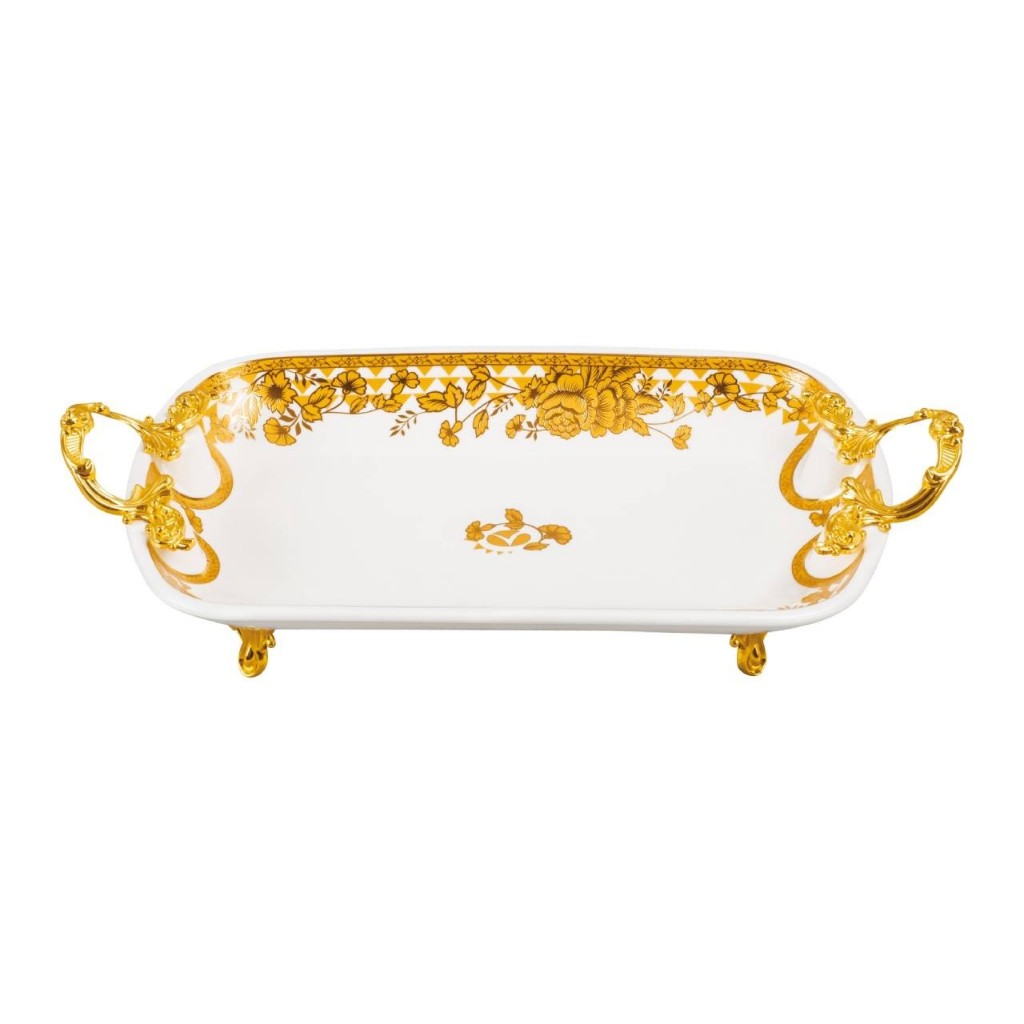 PIRING KUE KERAMIK VICENZA CR-P141 MOTIF GEMINI / PIRING BUAH / PIRING CAMILAN / PIRING SAJI PERSEGI