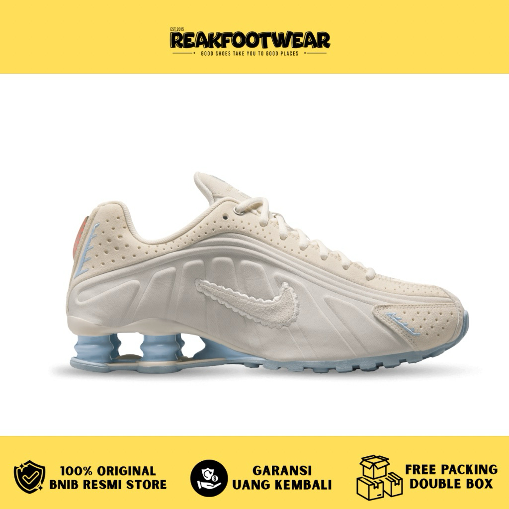 Nike W Shox R4 SE Pale Ivory Celestine Blue 100% Authentic - IH3572-110